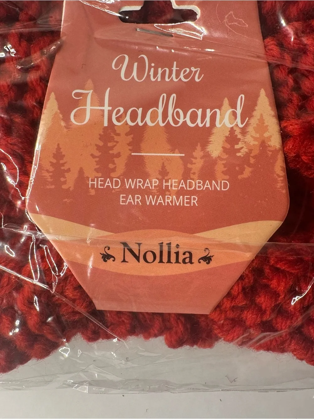 NWT Nollia Cable Knit Winter Headband Ear Warmer Red One Size
